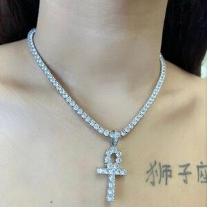 Ankh tennis necklace
